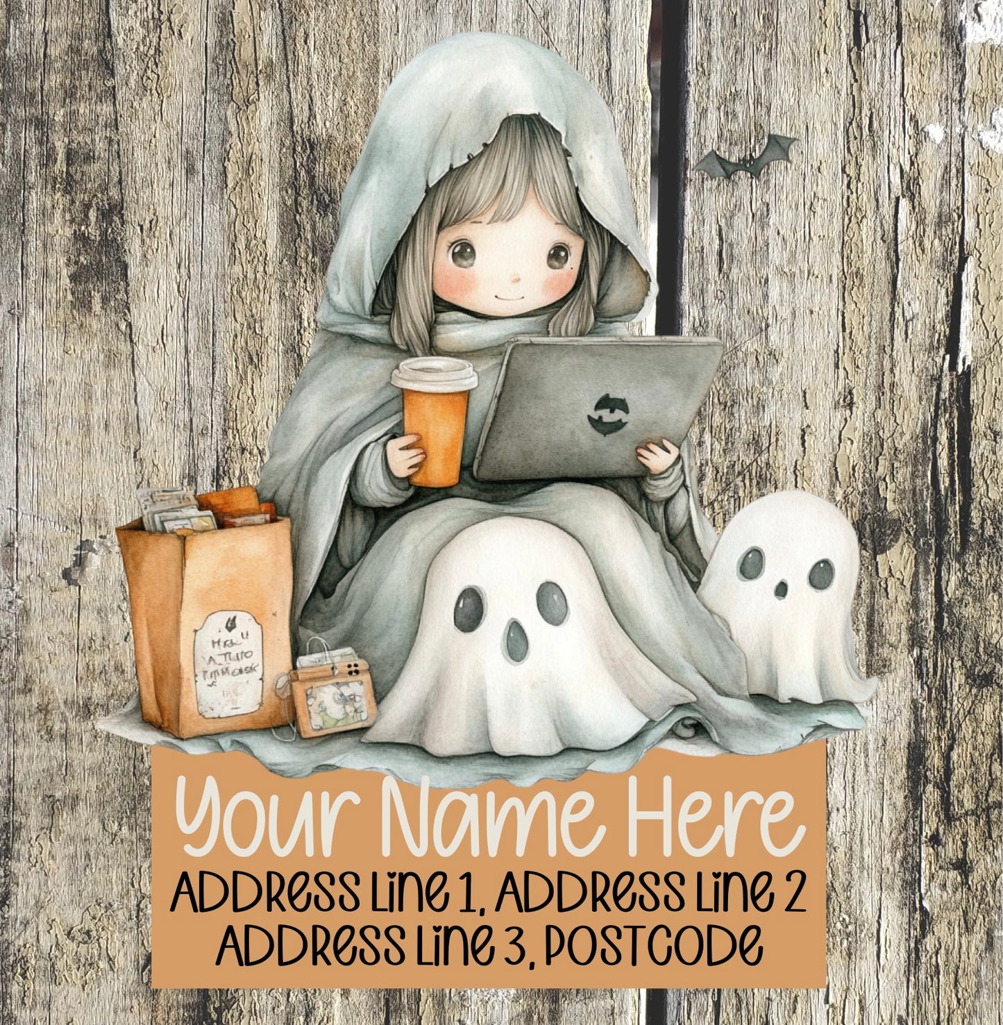 Cozy Halloween Movie Night Address Labels