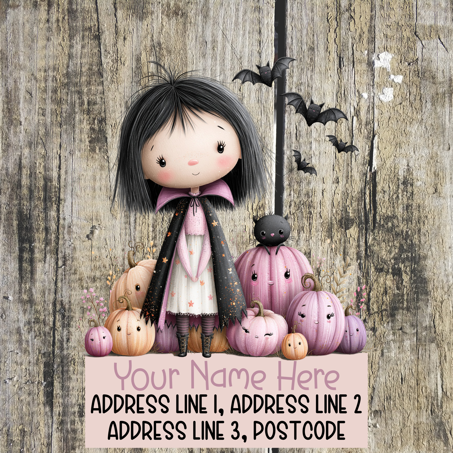 Pink Halloween Address Labels