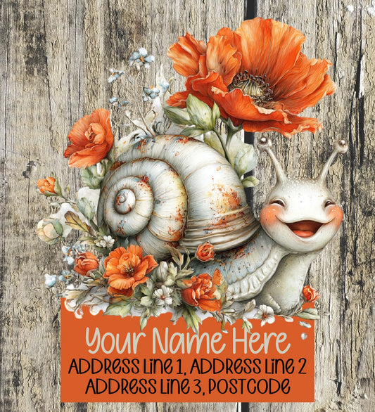 Floral Snail Address Labels