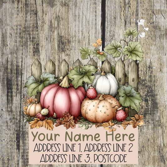 Pumpkin Autumn Fence Address Labels