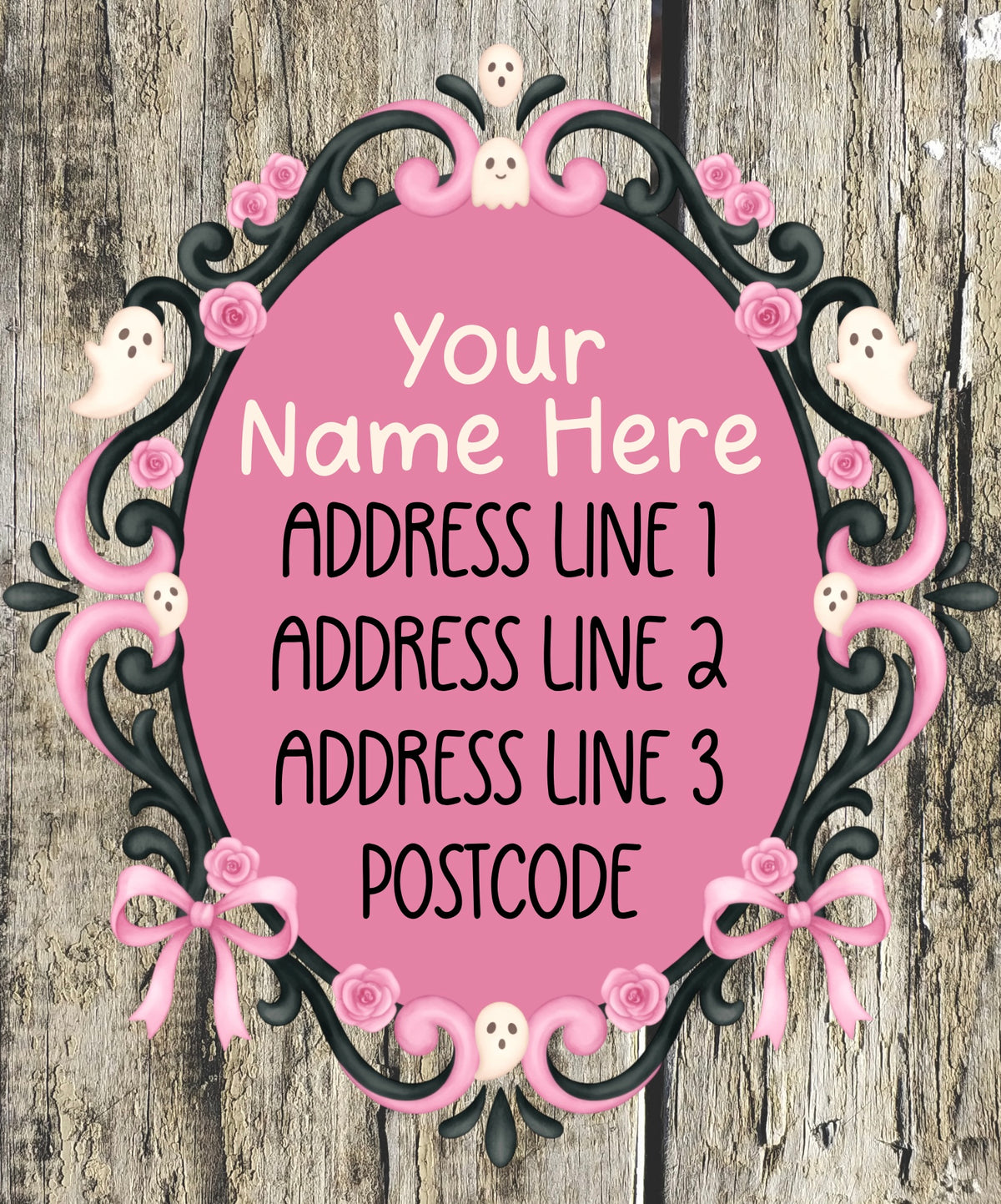 Pink & black pumpkin Address Labels