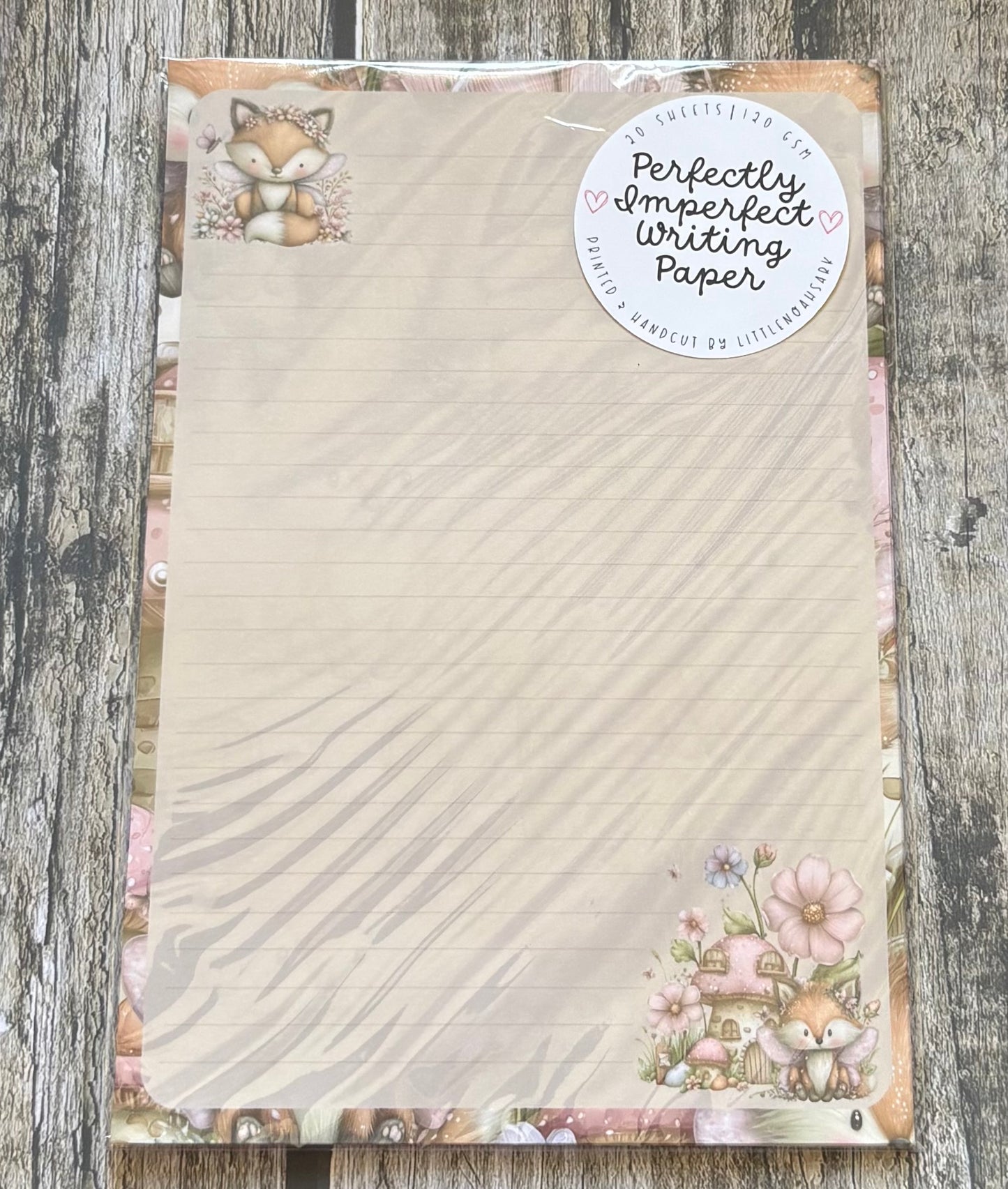 Fairy fox perfectly imperfect writing paper