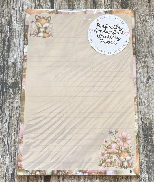 Fairy fox perfectly imperfect writing paper