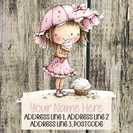 Pink Summer Beach Address Labels