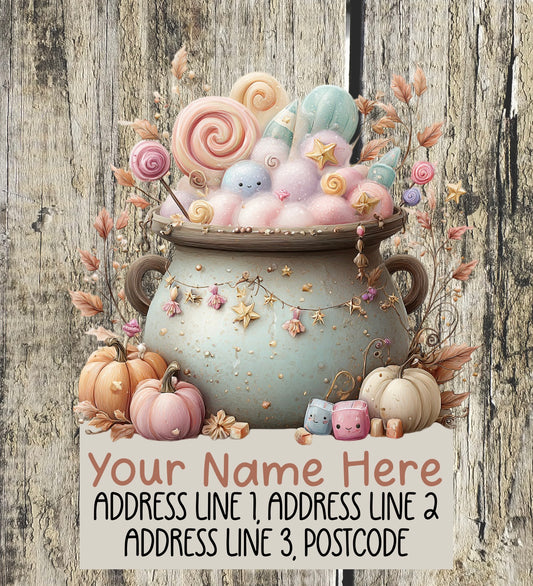Pastel Halloween Address Labels