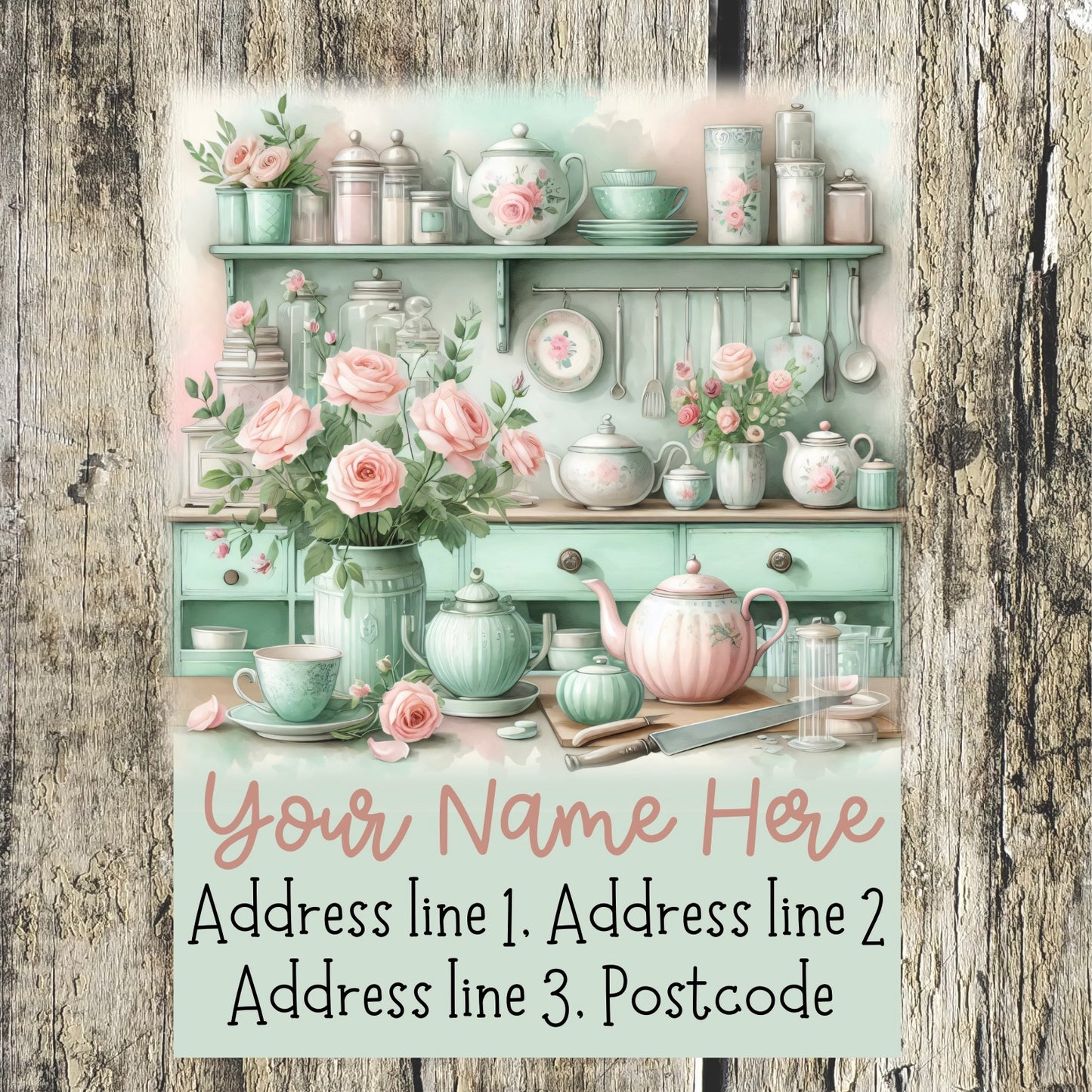 Turquoise Spring Address Labels