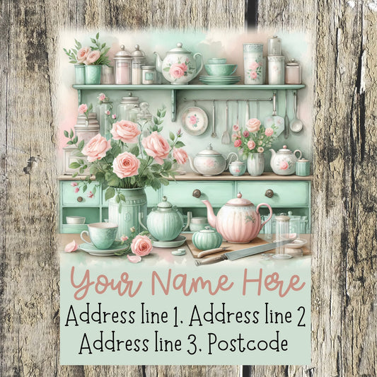 Turquoise Spring Address Labels
