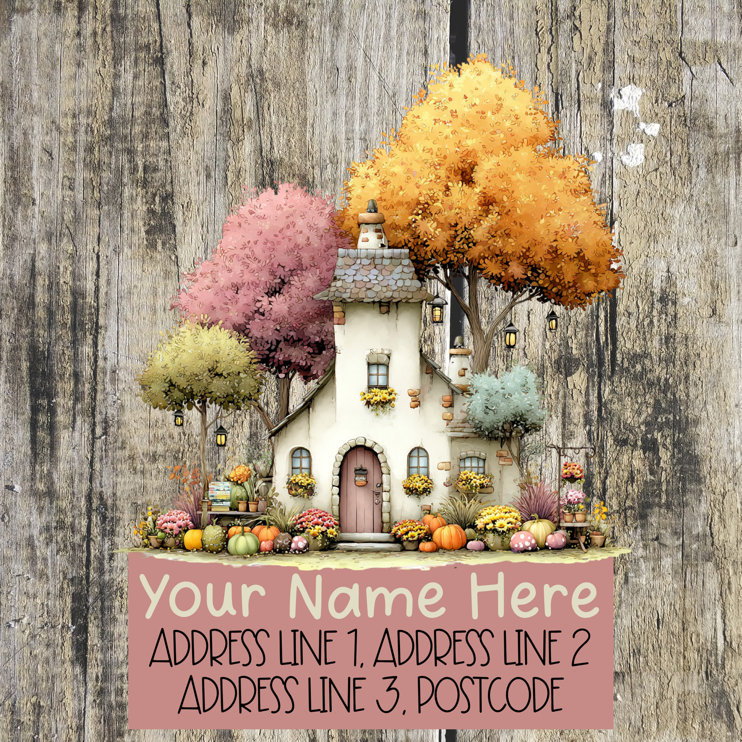 Sunflower Autumn House Address Labels