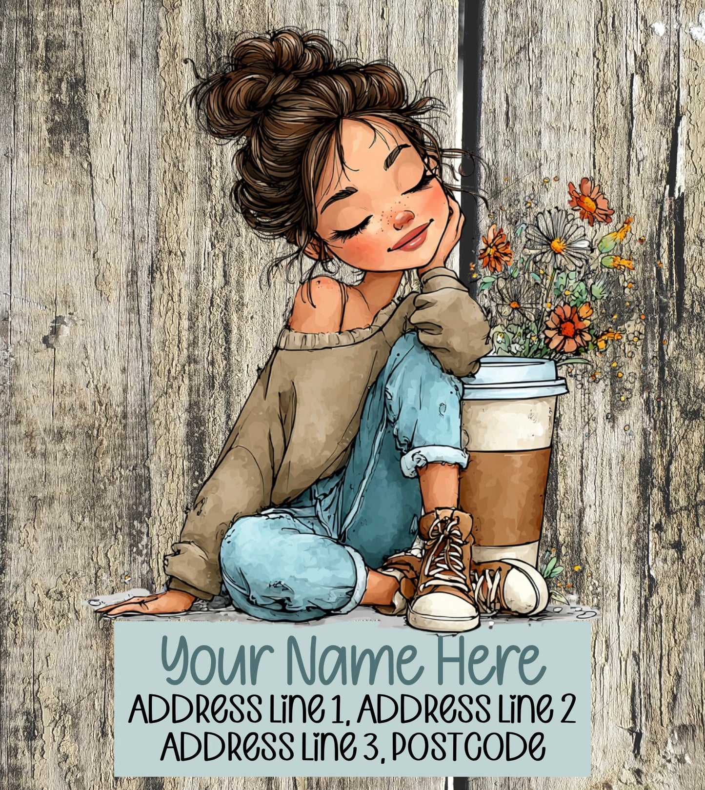 Summer Coffee Girl Address Labels