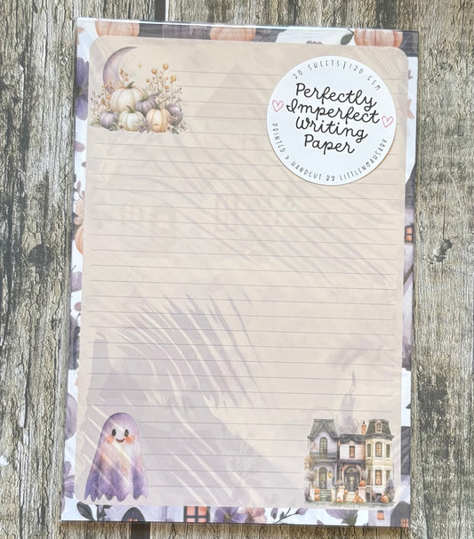 Purple pumpkin perfectly imperfect writing paper