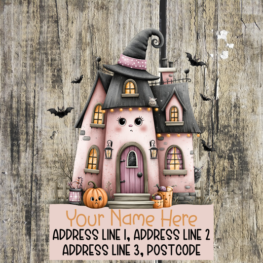 Pink Halloween Address Labels