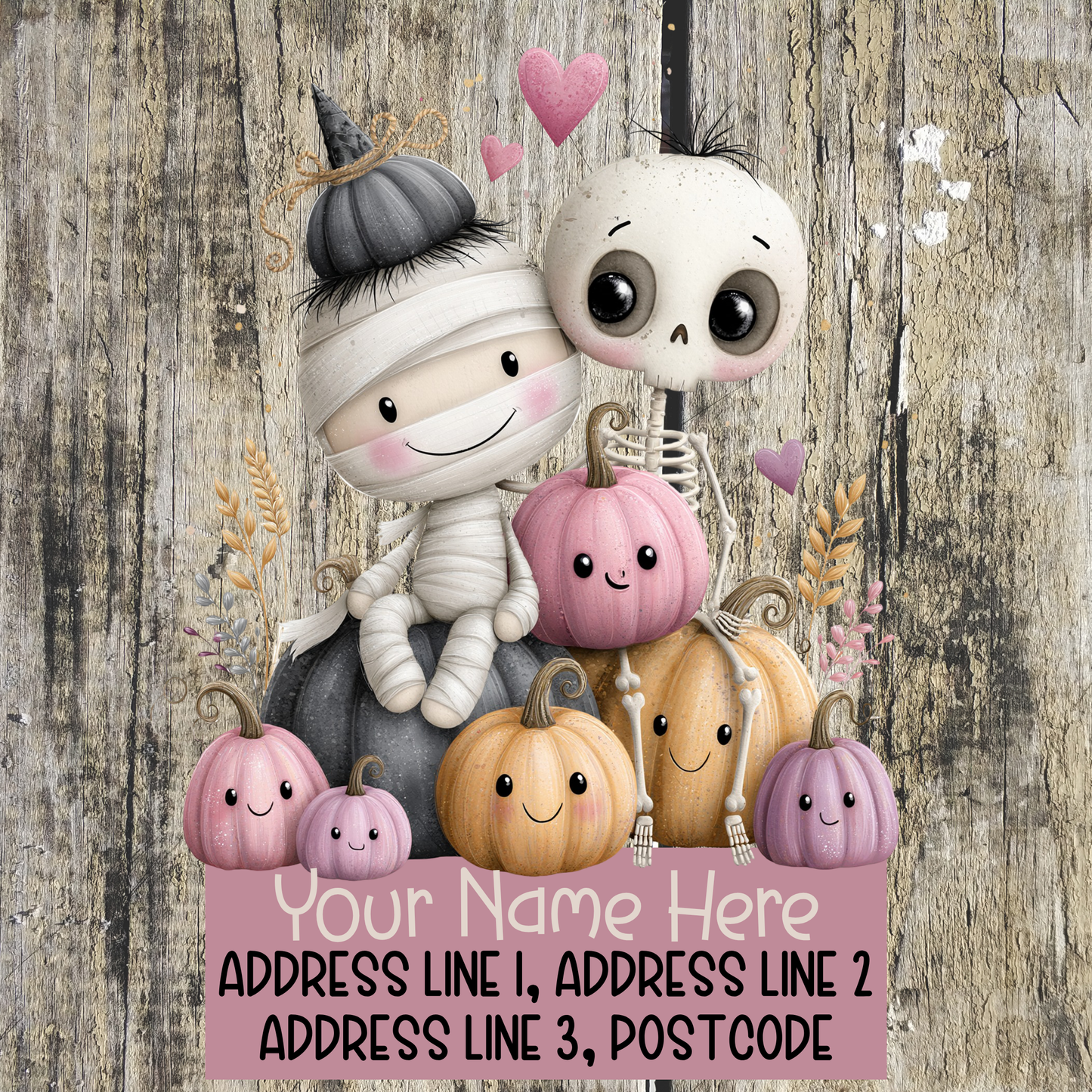 Pink Halloween Address Labels