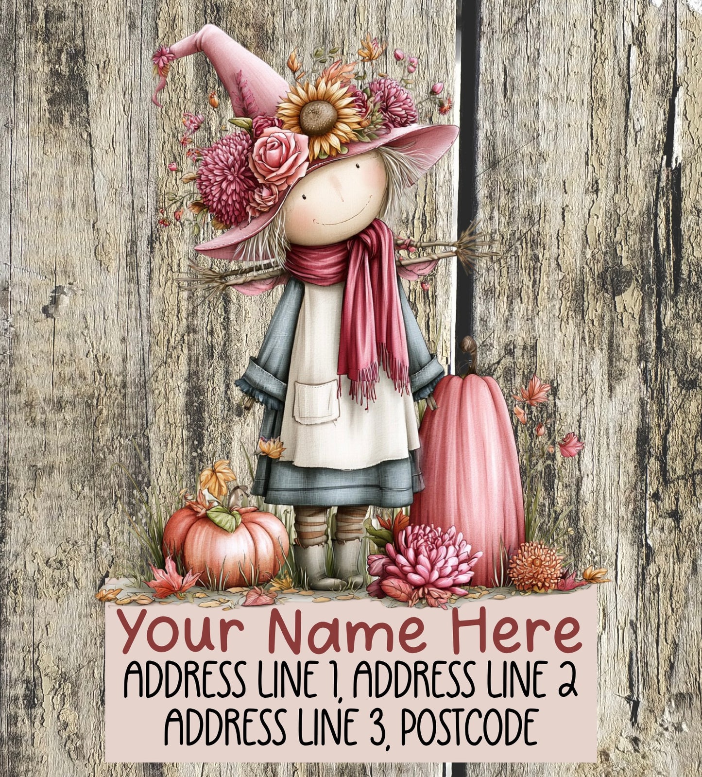 Autumn Pink Floral House Address Labels