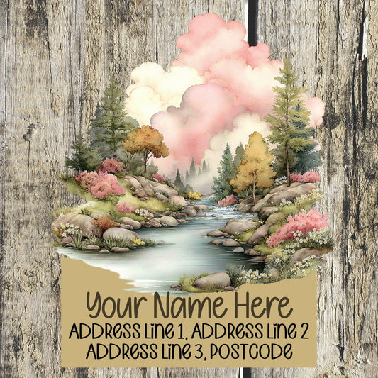 Summer Mountain Scene Address Labels