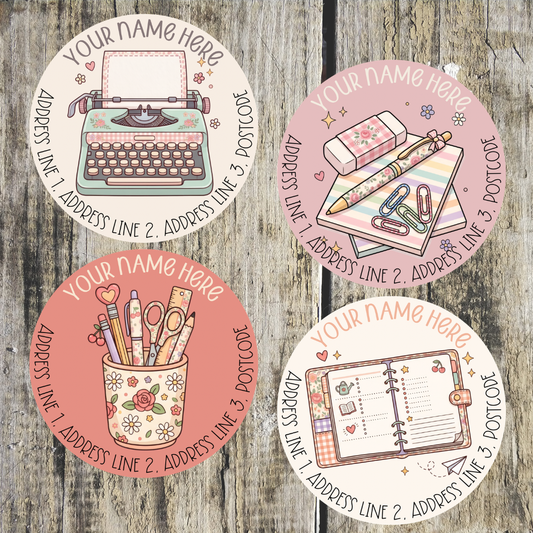 Planner Stationery Round Address Labels
