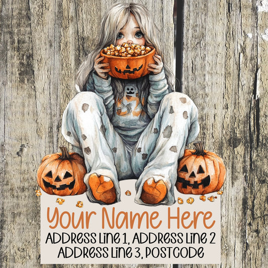 Cozy Halloween Movie Night Address Labels