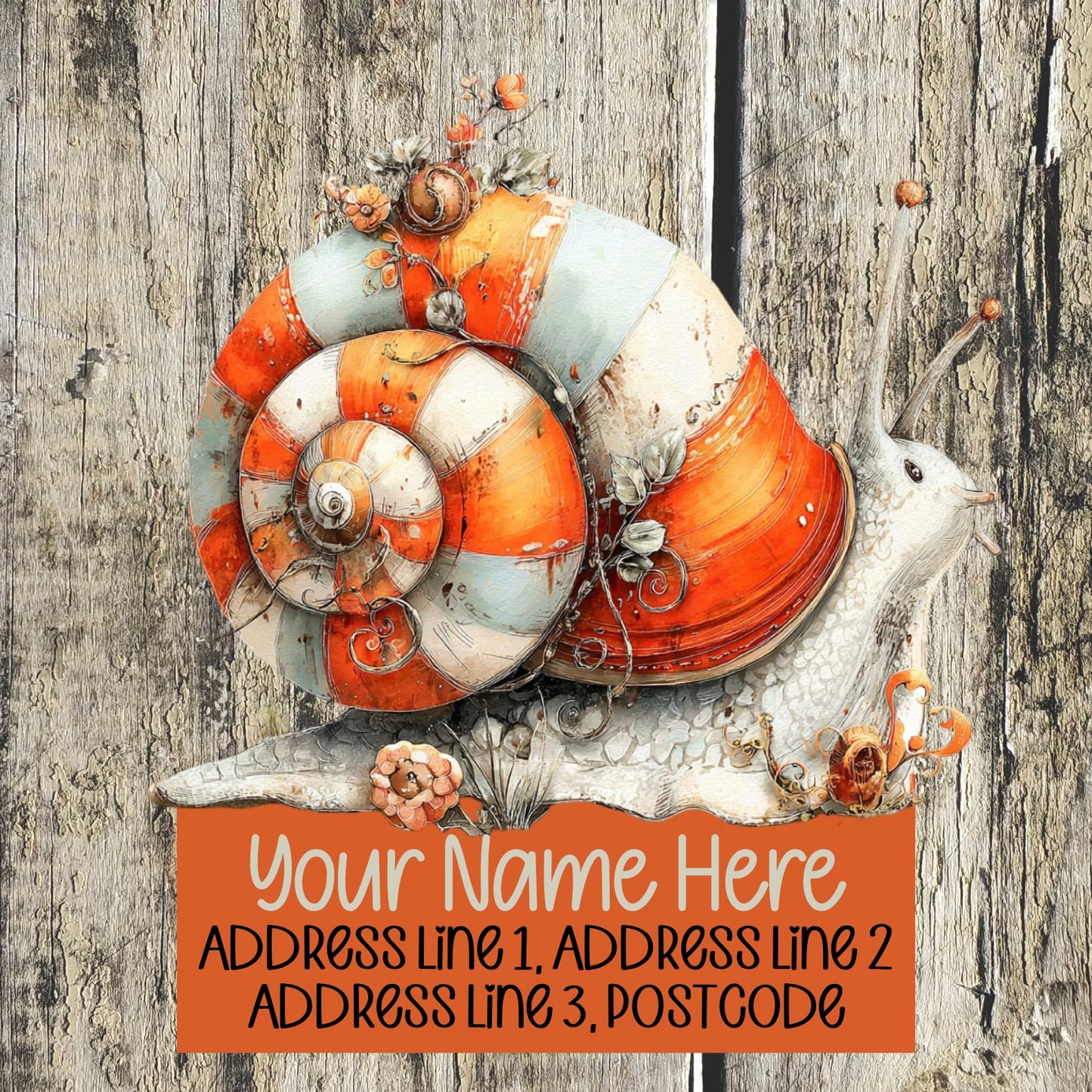 Floral Snail Address Labels