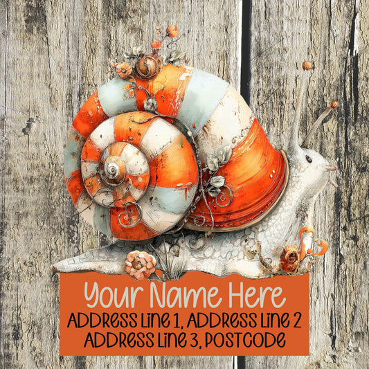 Floral Snail Address Labels