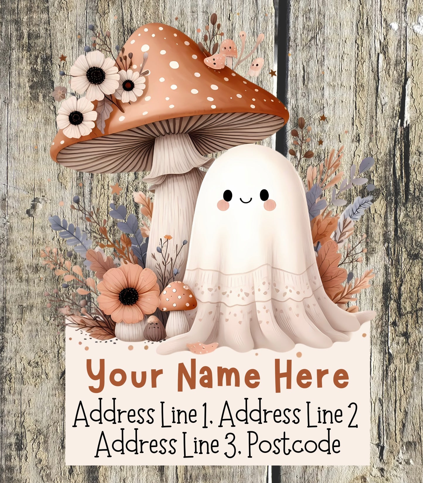 Boho Ghostly Pumpkin Address Labels