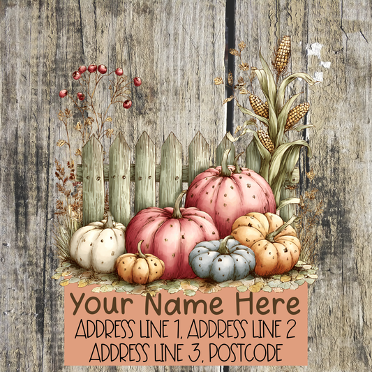Pumpkin Autumn Fence Address Labels