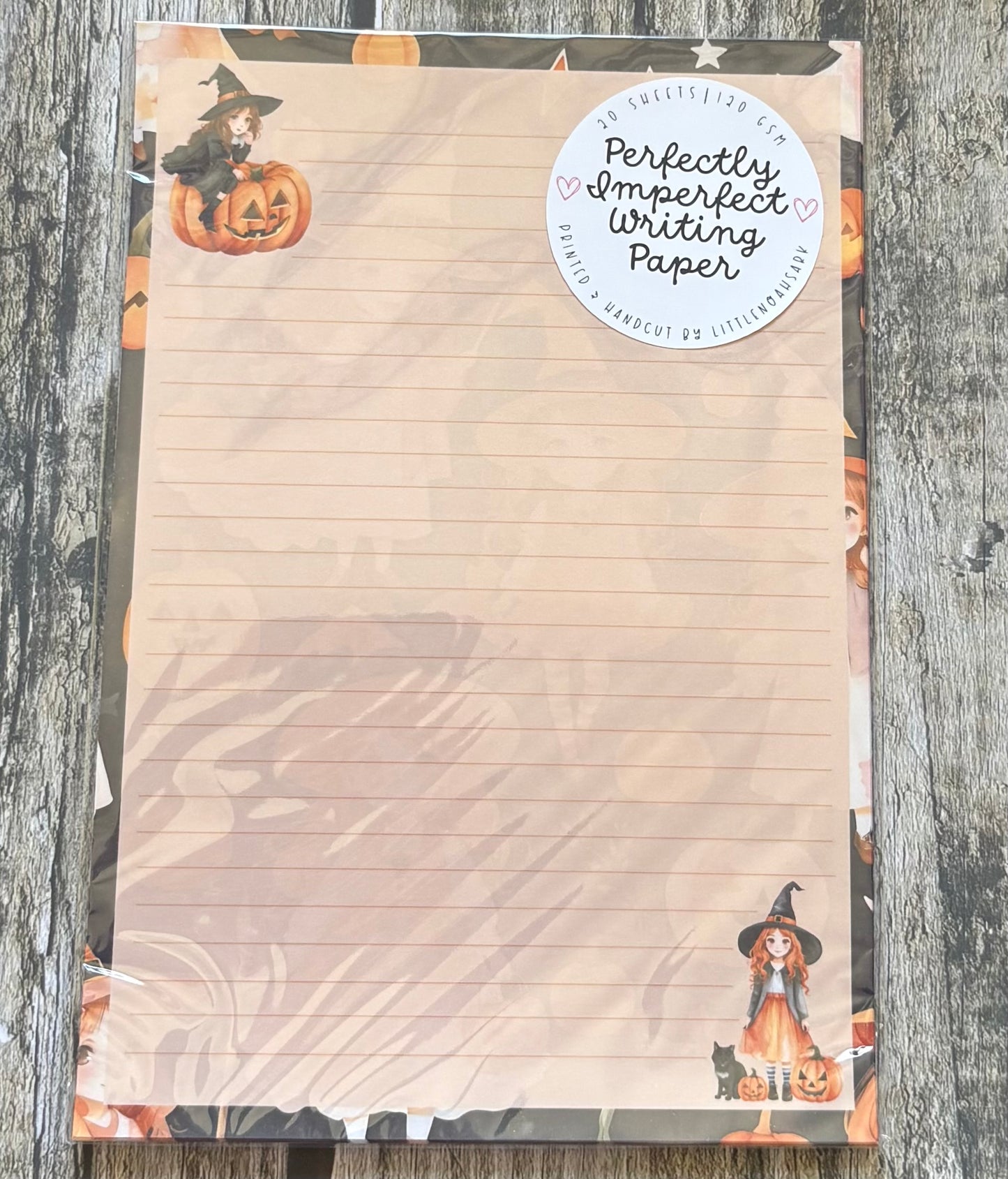Pumpkin witch perfectly imperfect writing paper