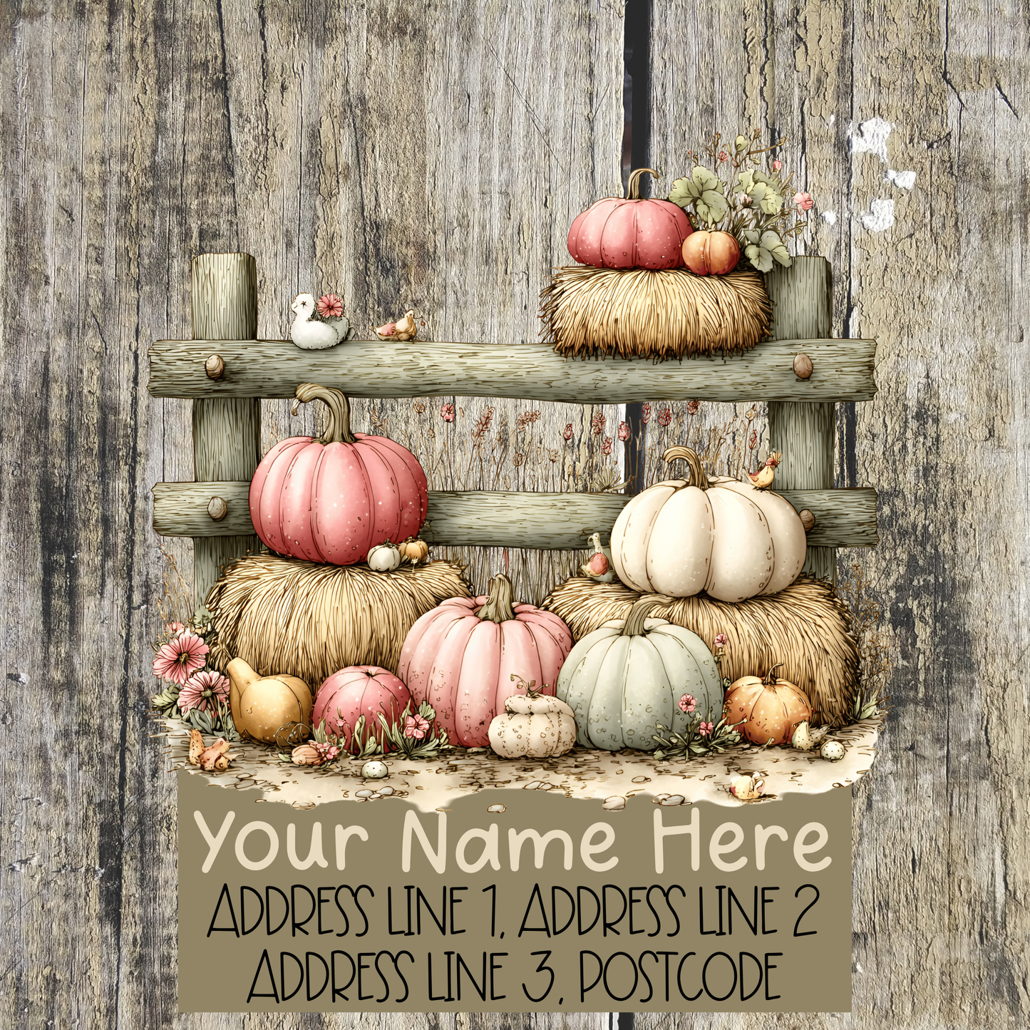 Pumpkin Autumn Fence Address Labels