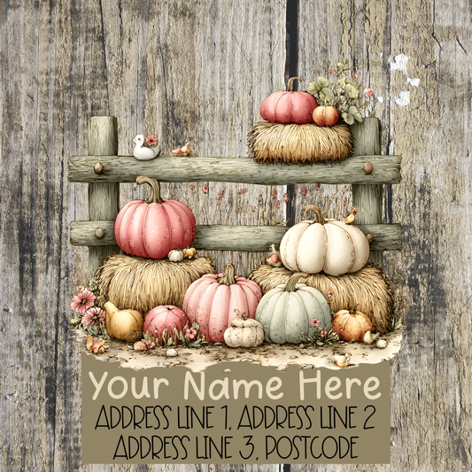 Pumpkin Autumn Fence Address Labels