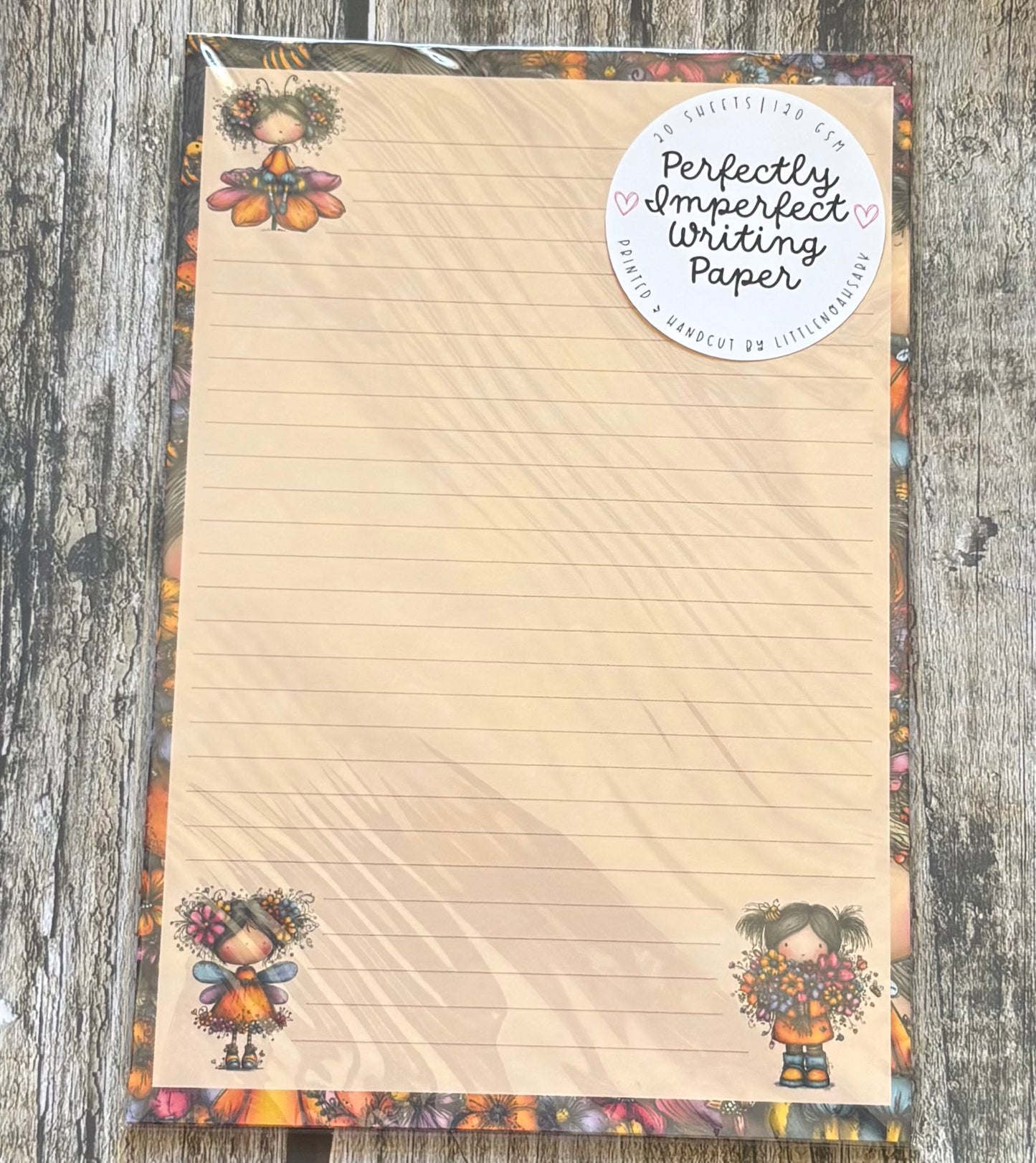Floral girl perfectly imperfect writing paper