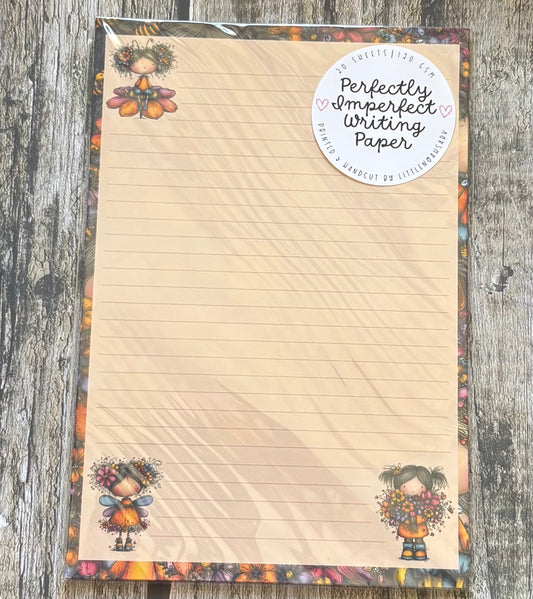 Floral girl perfectly imperfect writing paper