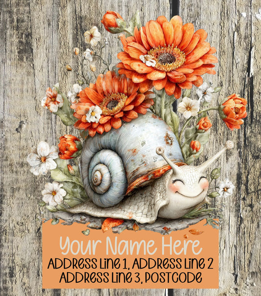 Floral Snail Address Labels