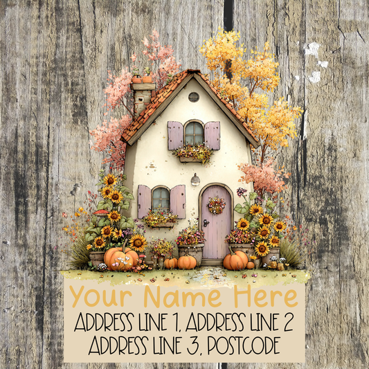 Sunflower Autumn House Address Labels