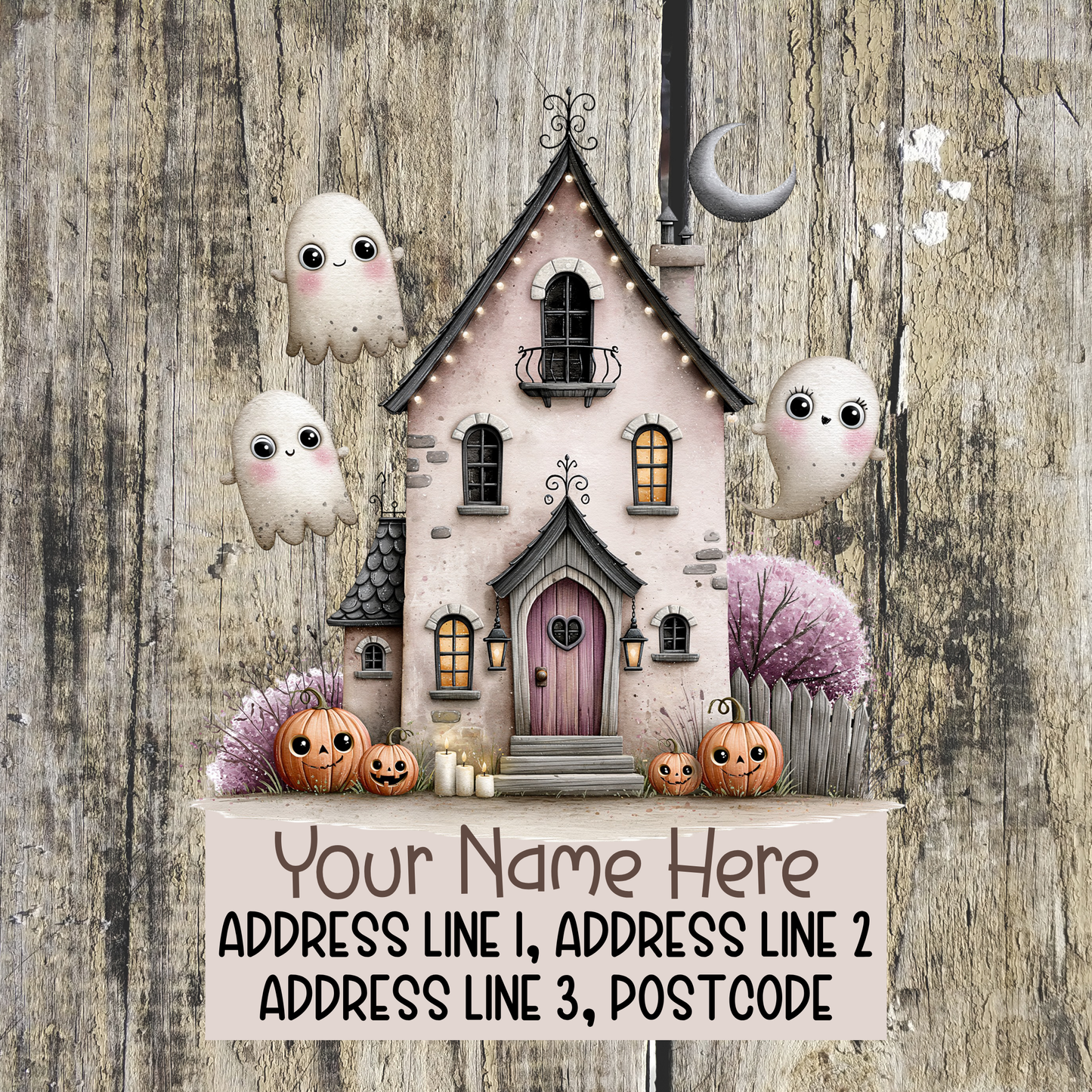 Pink Halloween Address Labels
