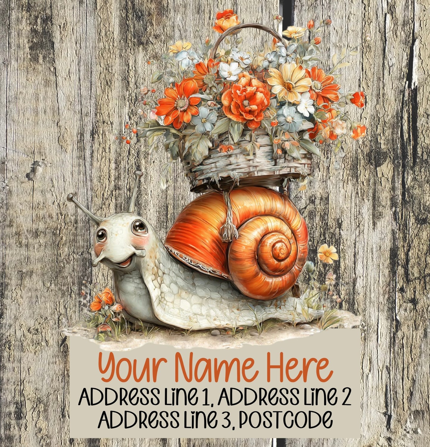 Floral Snail Address Labels