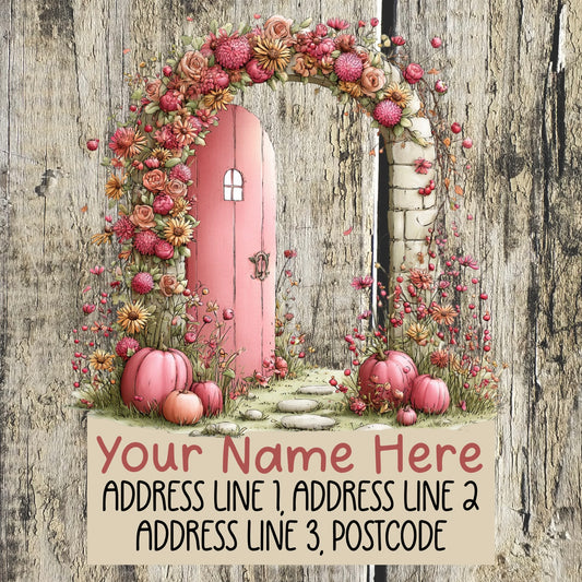 Autumn Pink Floral House Address Labels