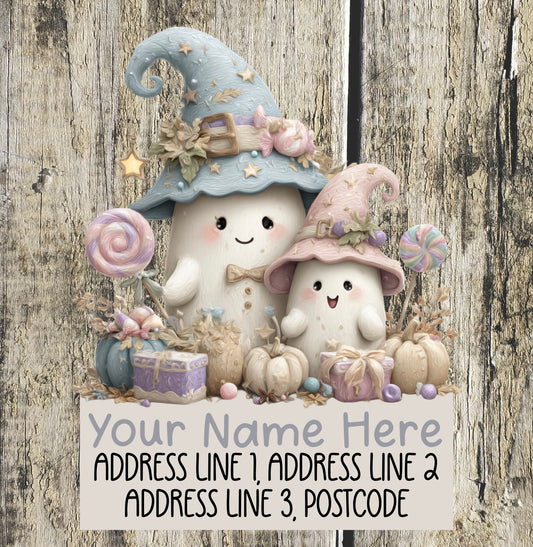 Pastel Halloween Address Labels