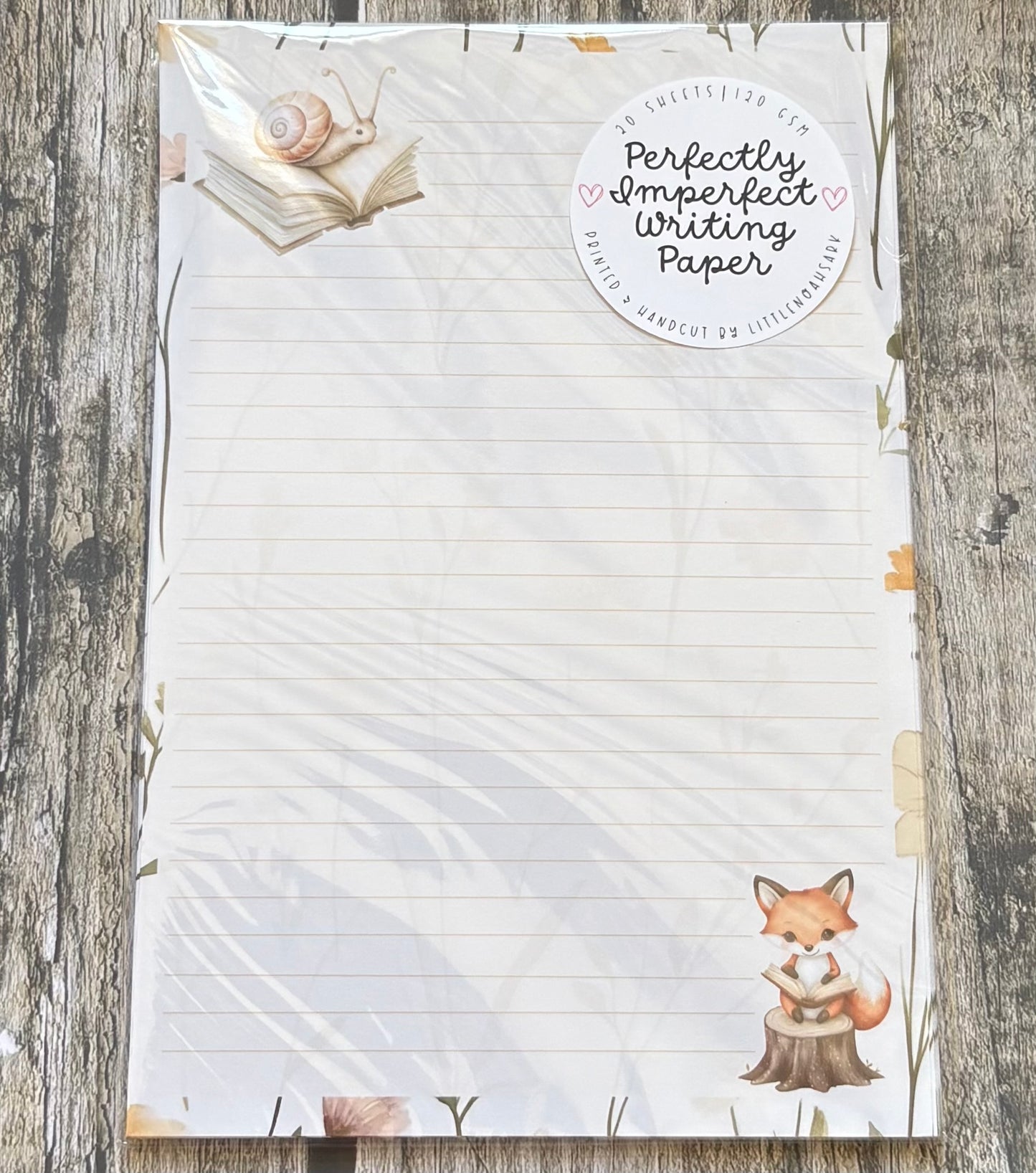 Animal book perfectly imperfect writing paper