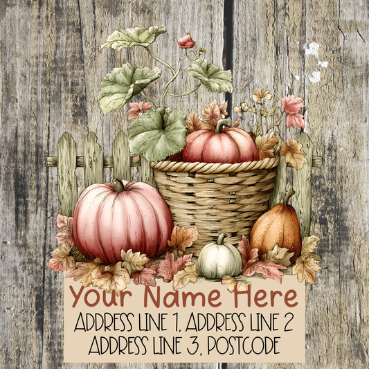 Pumpkin Autumn Fence Address Labels