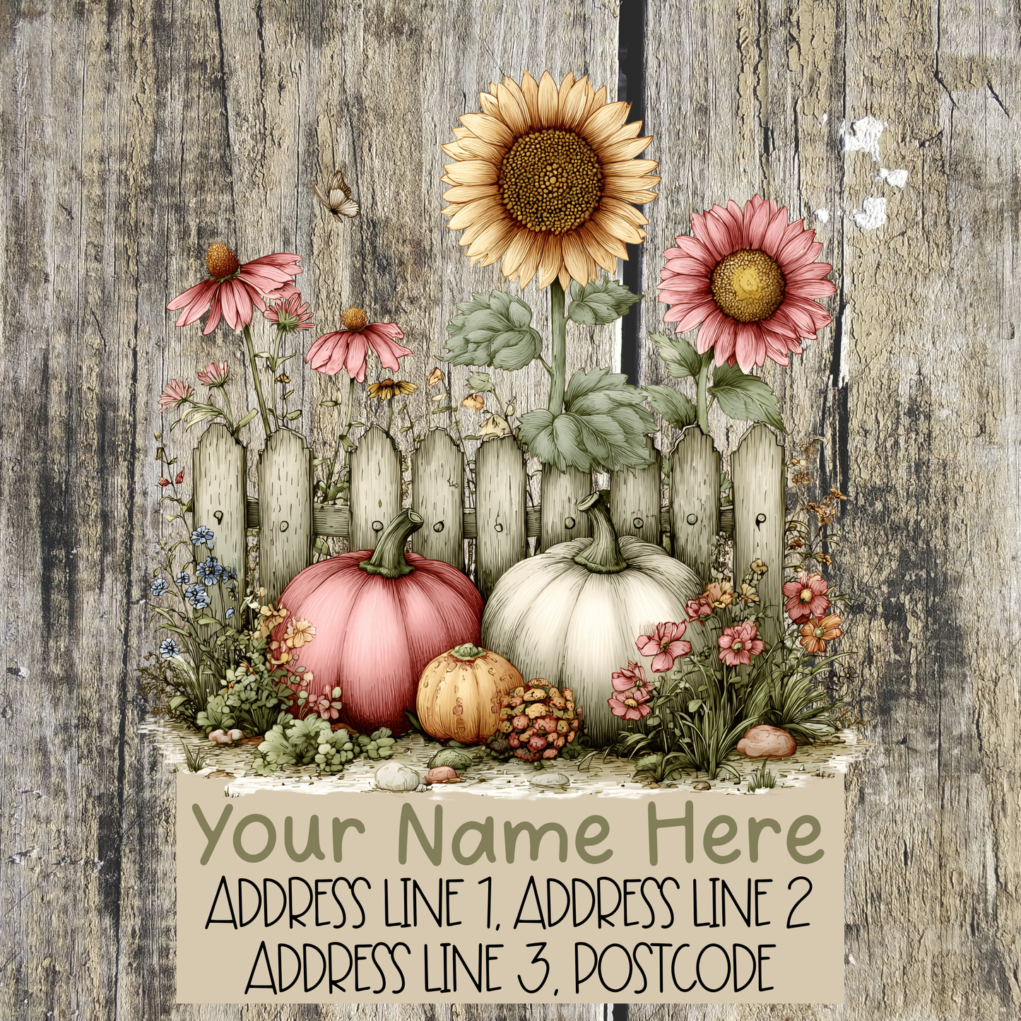 Pumpkin Autumn Fence Address Labels