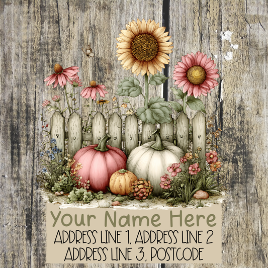 Pumpkin Autumn Fence Address Labels