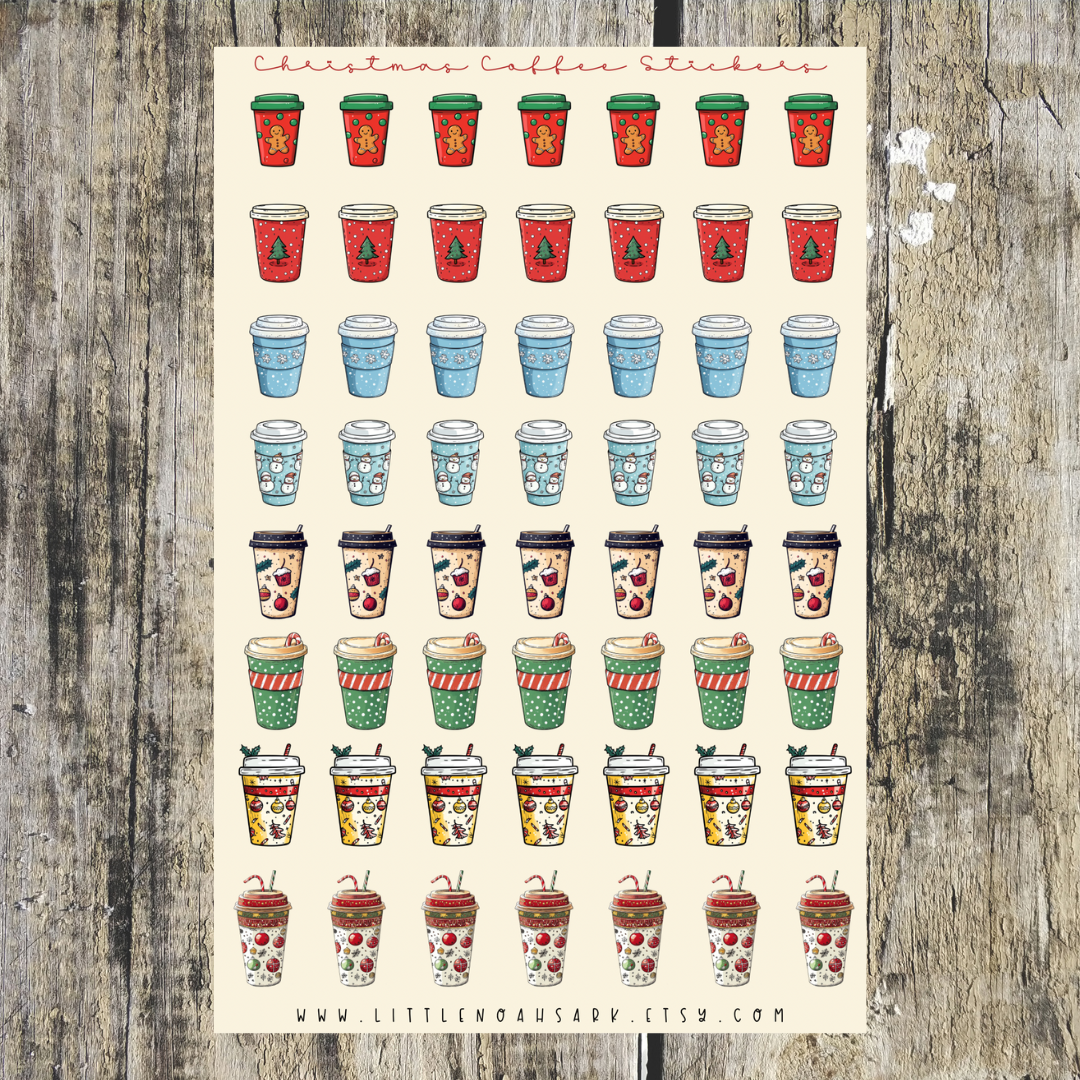 Christmas Coffee Stickers