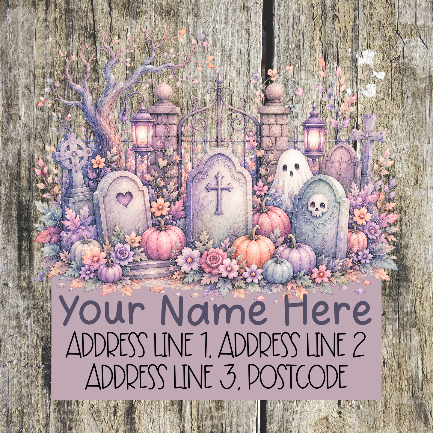 Pastel Halloween Address Labels