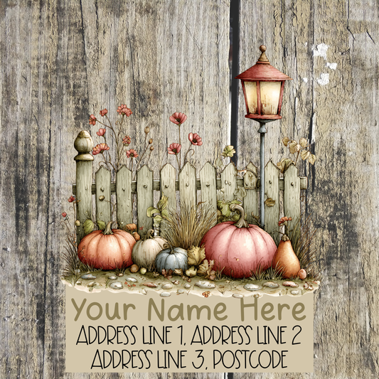 Pumpkin Autumn Fence Address Labels