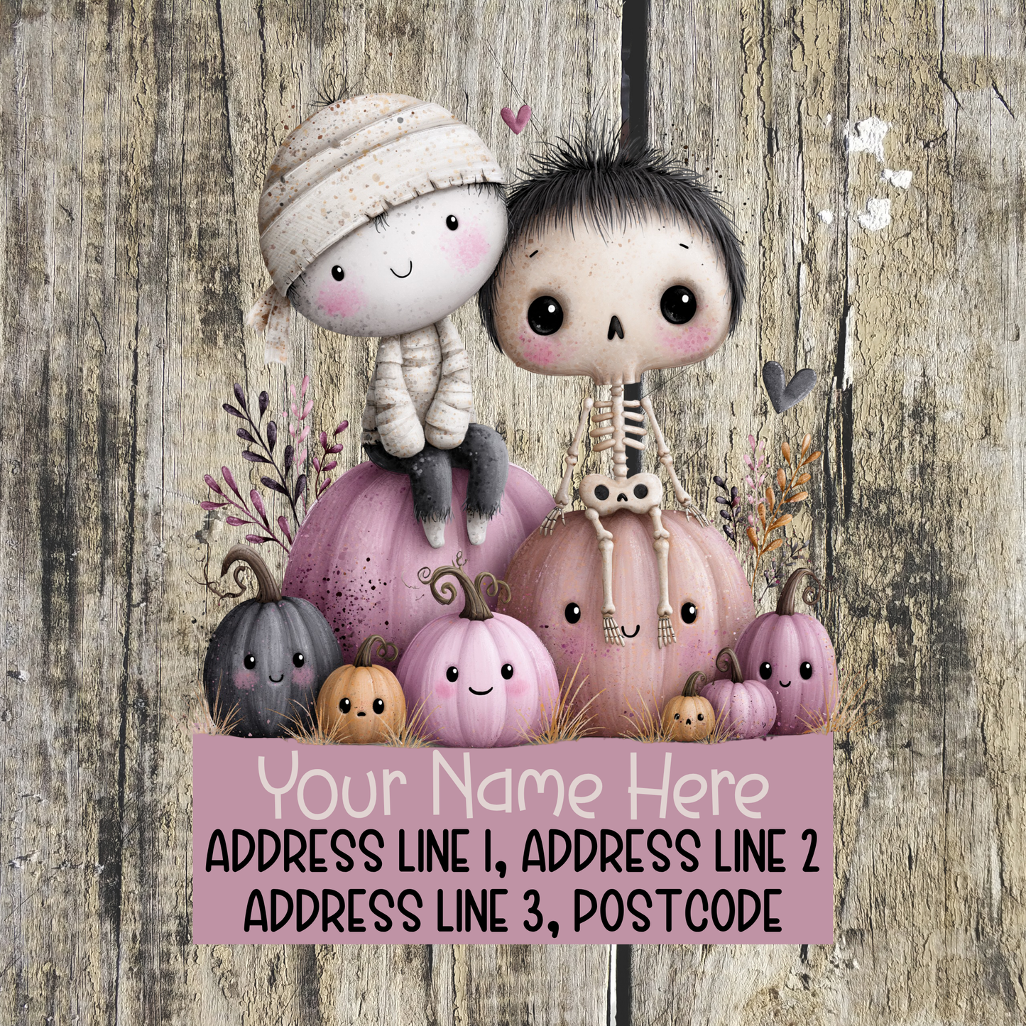 Pink Halloween Address Labels