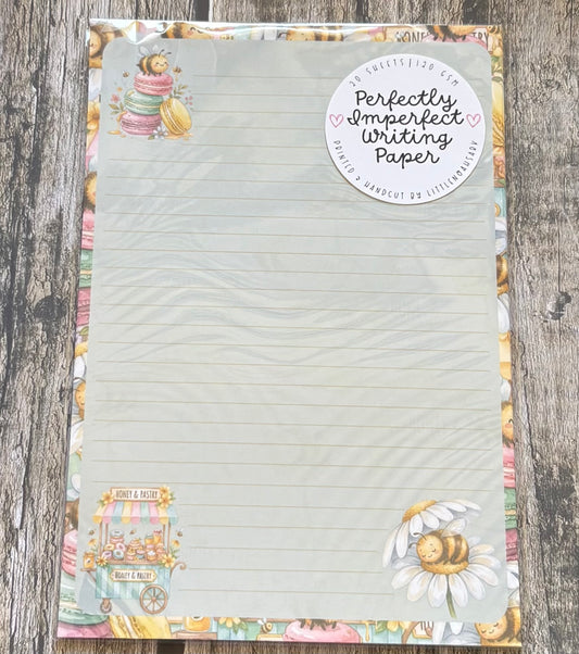 Bee macaroon perfectly imperfect writing paper