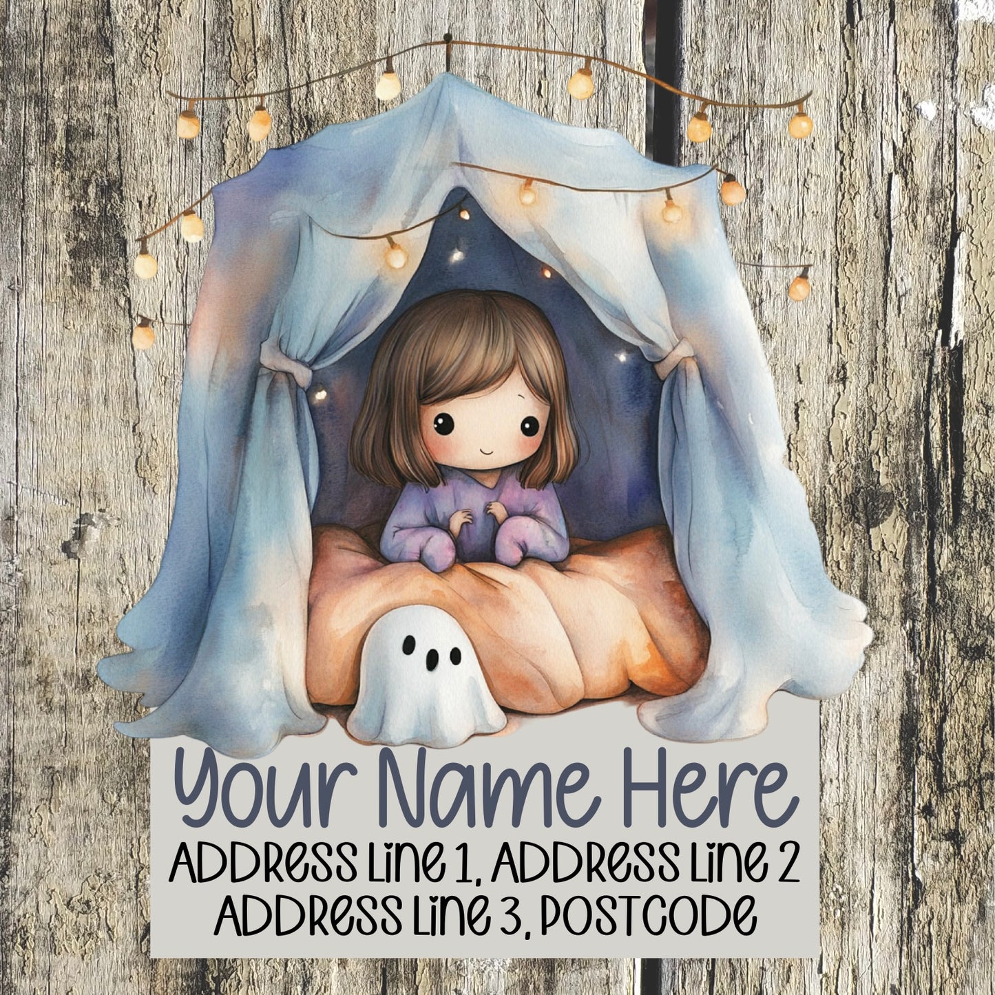 Cozy Halloween Movie Night Address Labels