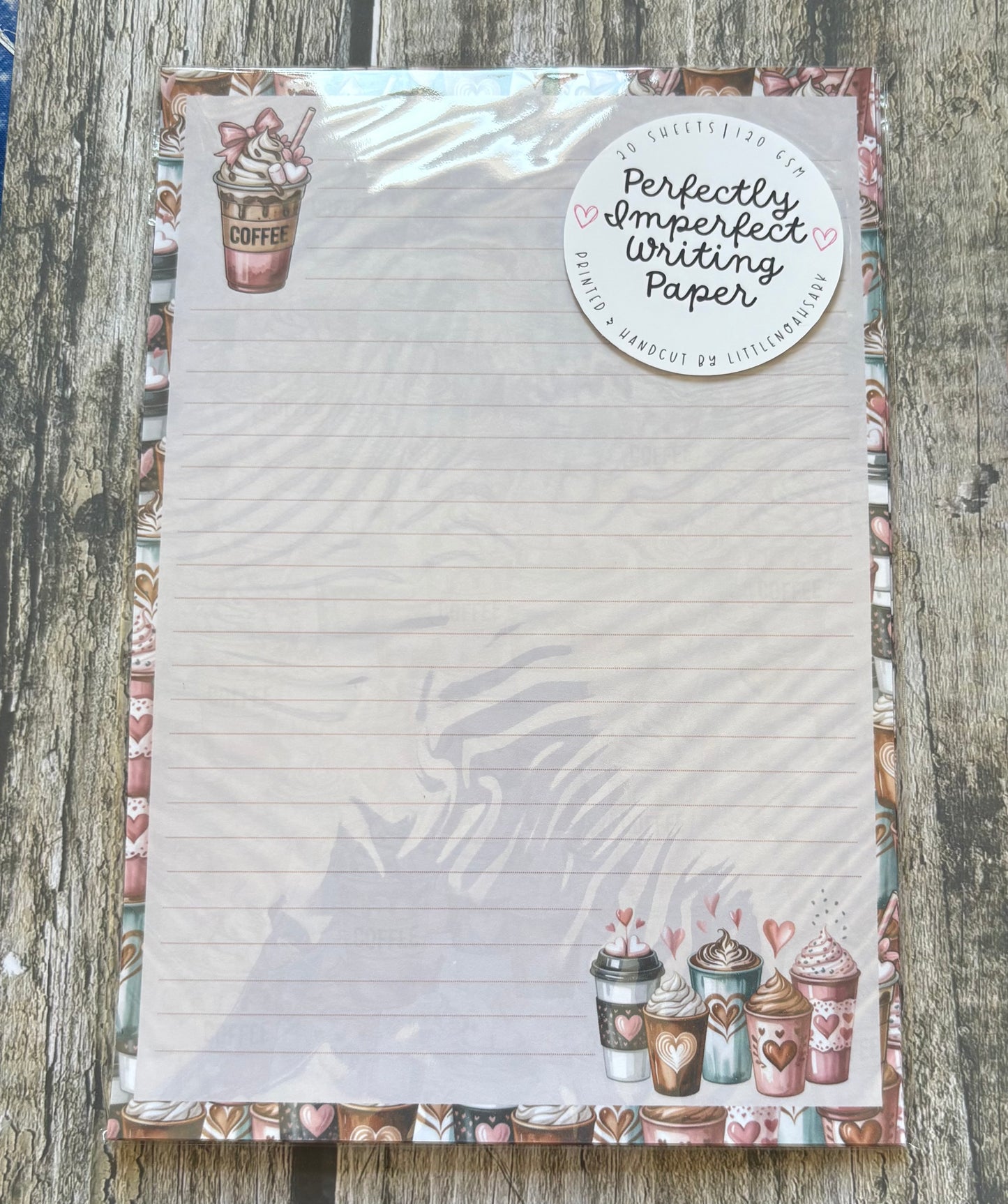 Coffee heart perfectly imperfect writing paper