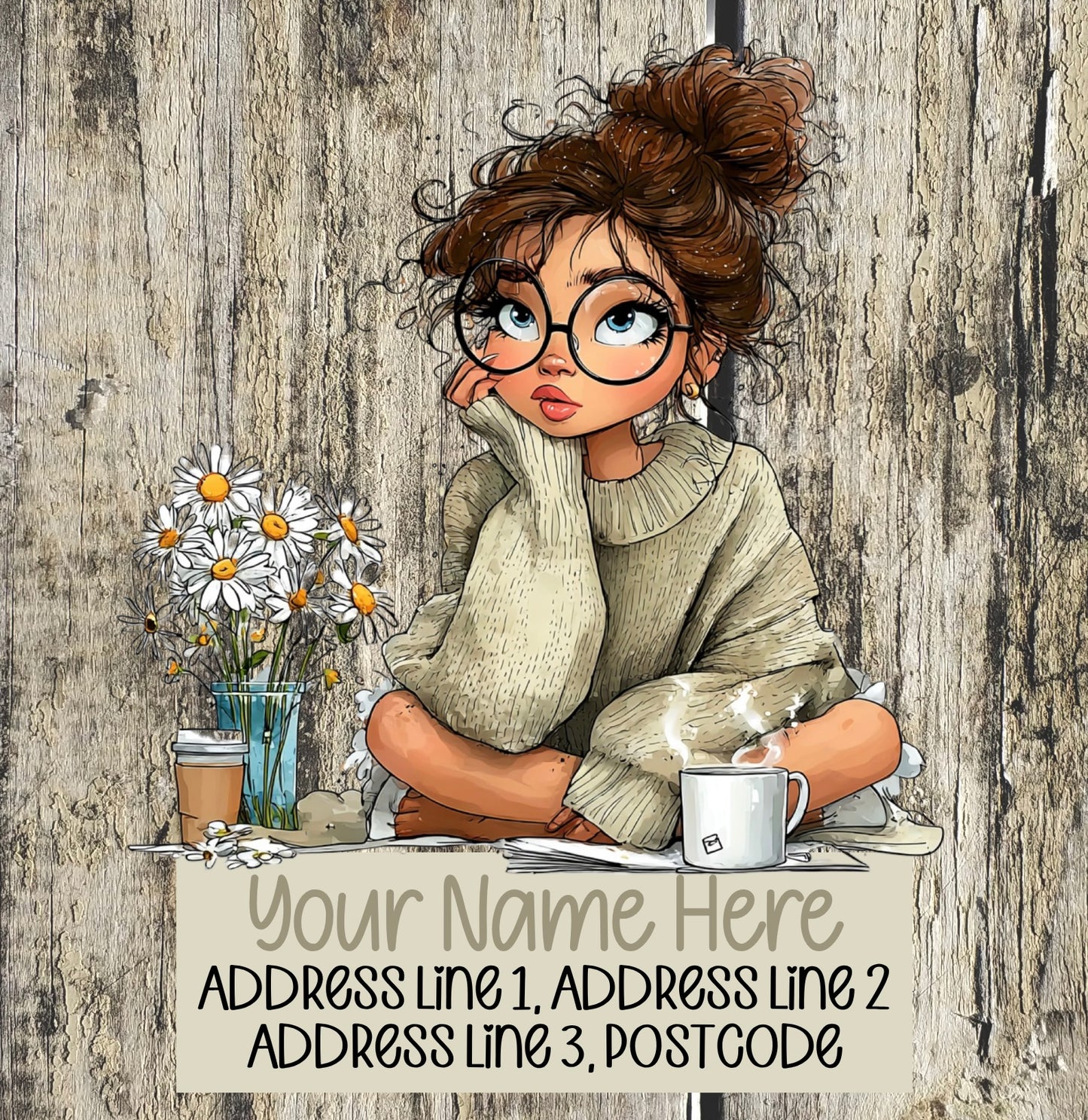 Summer Coffee Girl Address Labels