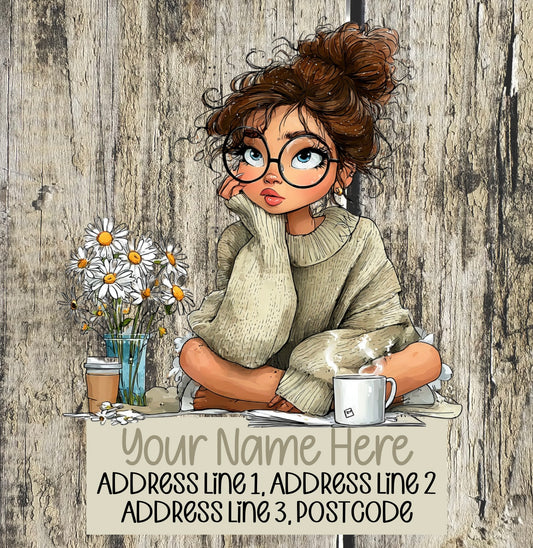 Summer Coffee Girl Address Labels