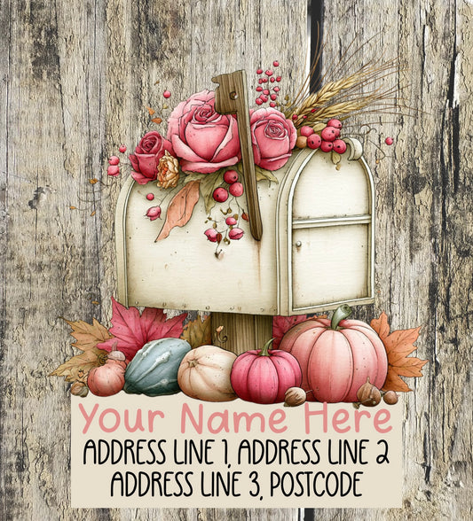 Autumn Pink Floral House Address Labels