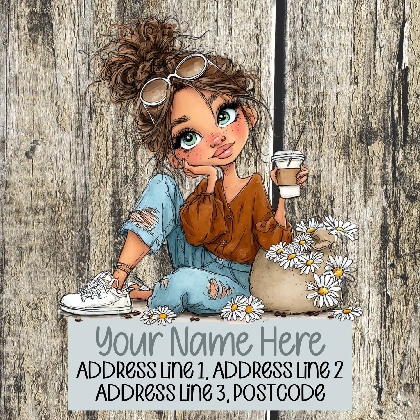 Summer Coffee Girl Address Labels